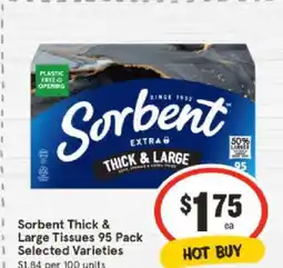 IGA Sorbent Thick & Large Tissues 95 Pack offer