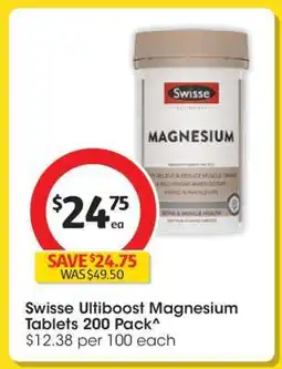 Coles Swisse Ultiboost Magnesium Tablets 200 Pack offer