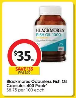 Coles Blackmores Odourless Fish Oil Capsules 400 Pack offer