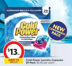 Coles Cold Power Laundry Capsules 29 Pack offer