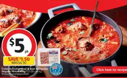 Coles Coles Australian Pork & Beef Bolognese Regular Mince 500g offer