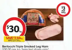 Coles Bertocchi Triple Smoked Leg Ham offer
