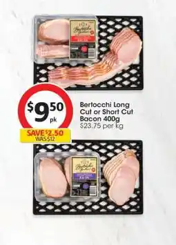 Coles Bertocchi Long Cut or Short Cut Bacon 400g offer