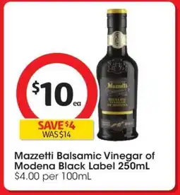 Coles Mazzetti Balsamic Vinegar of Modena Black Label 250mL offer