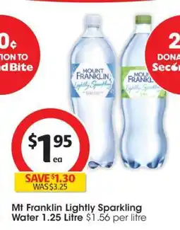 Coles Mt Franklin Lightly Sparkling Water 1.25 Litre offer