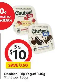 Coles Chobani Flip Yogurt 140g offer