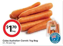Coles Coles Australian Carrots 1kg Bag offer