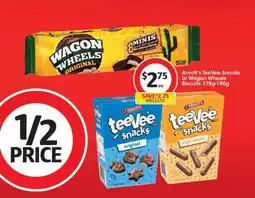 Coles Arnott's TeeVee Snacks or Wagon Wheels Biscuits 175g-190g offer