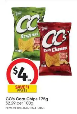 Coles CC’s Corn Chips 175g offer