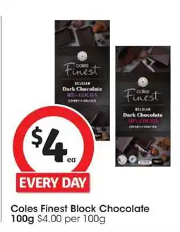 Coles Coles Finest Block Chocolate offer