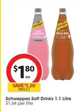 Coles Schweppes Soft Drinks 1.1 Litre offer