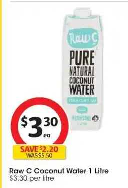 Coles Raw C Coconut Water 1 Litre offer