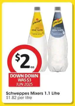 Coles Schweppes Mixers 1.1 Litre offer