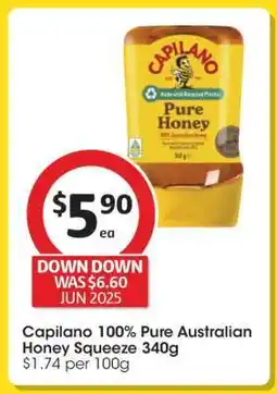 Coles Capilano 100% Pure Australian Honey Squeeze 340g offer