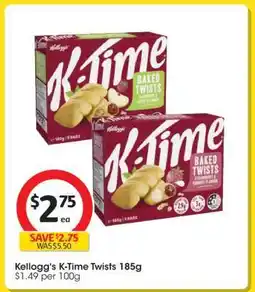 Coles Kellogg's K-Time Twists 185g offer