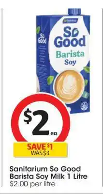 Coles Sanitarium So Good Barista Soy Milk 1 Litre offer