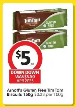 Coles Arnott's Gluten Free Tim Tam Biscuits 150g offer