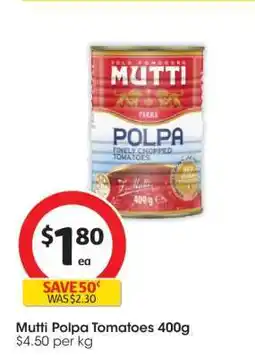 Coles Mutti Polpa Tomatoes 400g offer