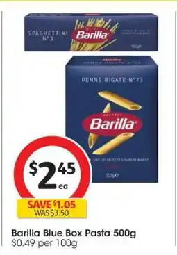Coles Barilla Blue Box Pasta 500g offer