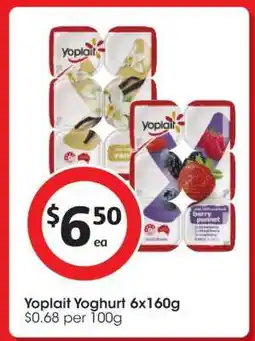 Coles Yoplait Yoghurt 6x160g offer