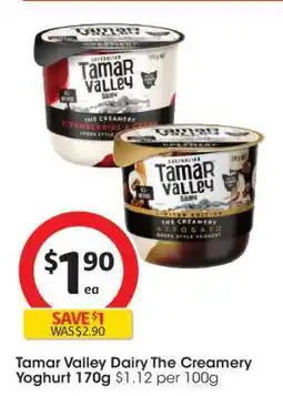 Coles Tamar Valley Dairy The Creamery Yoghurt 170g offer