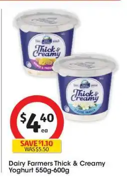 Coles Dairy Farmers Thick & Creamy Yoghurt 550g-600g offer