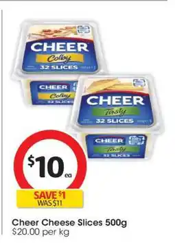 Coles Cheer Cheese Slices 500g offer