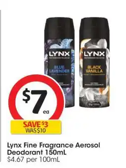 Coles Lynx Fine Fragrance Aerosol Deodorant 150mL offer