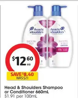 Coles Head & Shoulders Shampoo or Conditioner 660mL offer