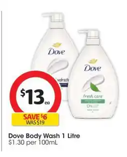 Coles Dove Body Wash 1 Litre offer