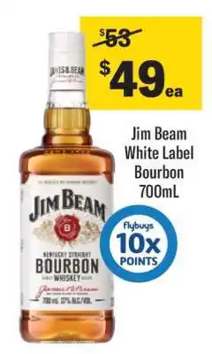 Coles Jim Beam White Label Bourbon 700ml offer
