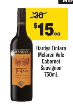 Coles Hardys Tintara Mclaren Vale Cabernet Sauvignon 750mL offer