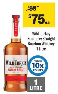 Coles Wild Turkey Kentucky Straight Bourbon Whiskey 1 Litre offer