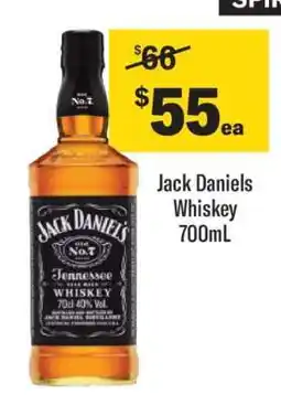 Coles Jack Daniels Whiskey 700mL offer