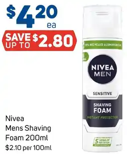 Foodland Nivea Mens Shaving Foam offer
