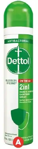 Foodland Dettol 2in1 Hand & Surface Sanitiser Spray offer