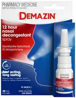 Amcal Pharmacies Demazin 12 Hour Nasal Decongestant Spray offer