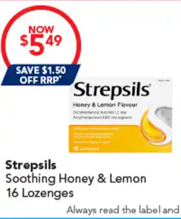 Amcal Pharmacies Strepsils Soothing Honey & Lemon offer