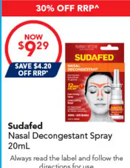 Amcal Pharmacies Sudafed Nasal Decongestant Spray offer
