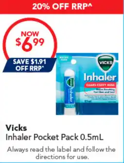 Amcal Pharmacies Vicks Inhaler Pocket Pack offer