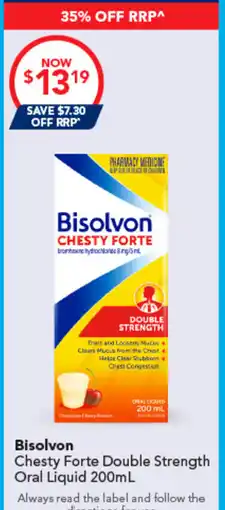 Amcal Pharmacies Bisolvon Chesty Forte Double Strength Oral Liquid offer