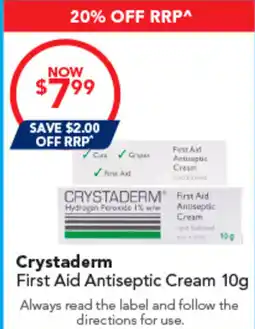 Amcal Pharmacies Crystaderm First Aid Antiseptic Cream offer