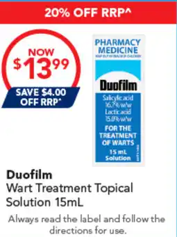 Amcal Pharmacies Duofilm Wart Treatment Topical Solution offer