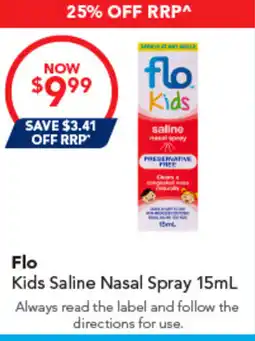 Amcal Pharmacies Flo Kids Saline Nasal Spray offer