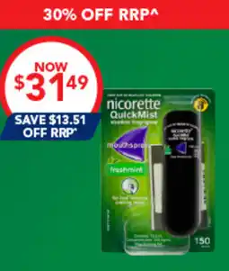 Amcal Pharmacies Nicorette QuickMist Mouthspray Freshmint offer