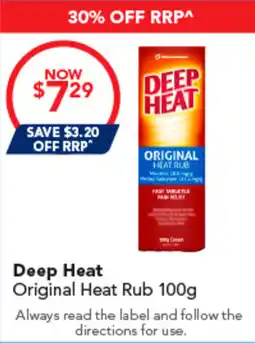 Amcal Pharmacies Deep Heat Original Heat Rub offer