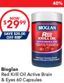 Amcal Pharmacies Bioglan Red Krill Oil Active Brain & Eyes offer