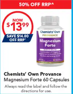 Amcal Pharmacies Chemists' Own Provance Magnesium Forte offer