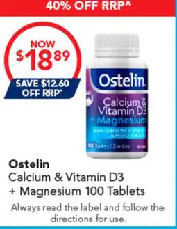 Amcal Pharmacies Ostelin Calcium & Vitamin D3 + Magnesium offer
