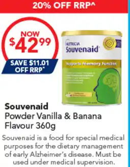 Amcal Pharmacies Souvenaid Powder Vanilla & Banana Flavour offer